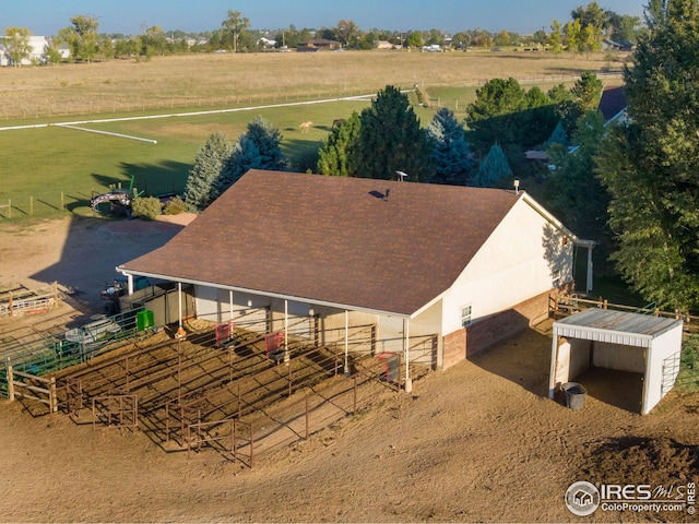 aerial view featuring a rural view