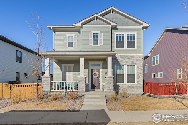 craftsman-style home with a porch