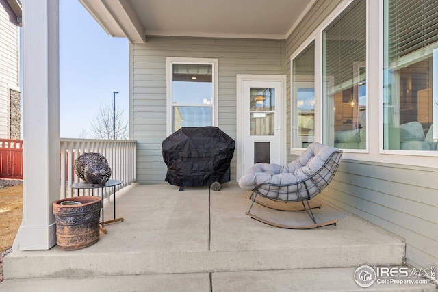 view of patio featuring grilling area