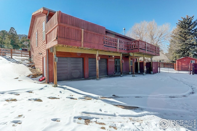 exterior space featuring a garage