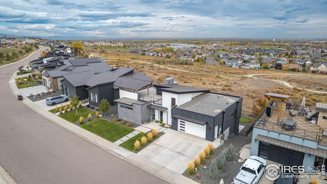 aerial view with a residential view