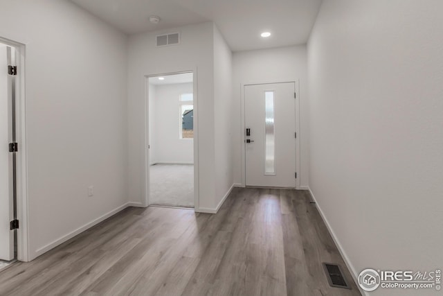 foyer with light hardwood / wood-style flooring