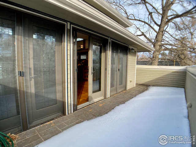 doorway to property with a balcony