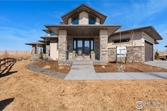 exterior space featuring an attached garage