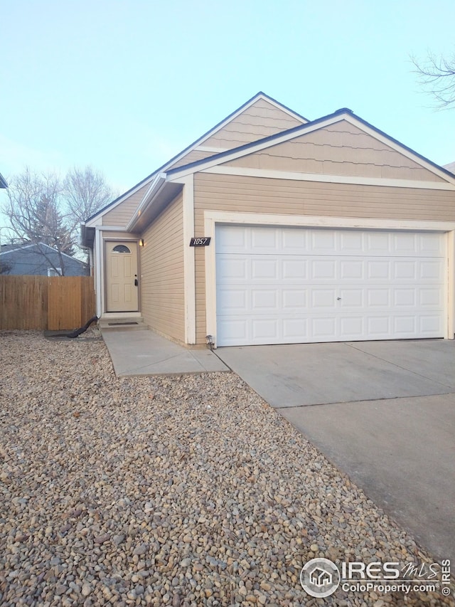 view of front of house with a garage