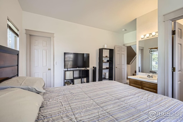 bedroom with sink