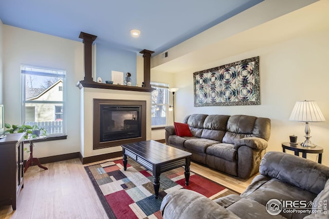 living room featuring hardwood / wood-style floors