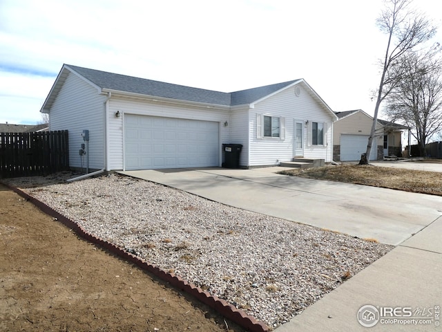 single story home featuring a garage