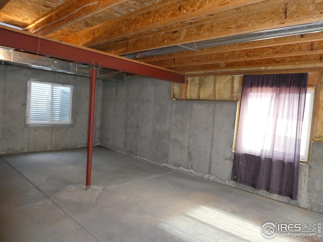 basement with plenty of natural light