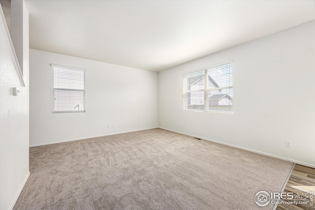 empty room featuring light colored carpet and a healthy amount of sunlight