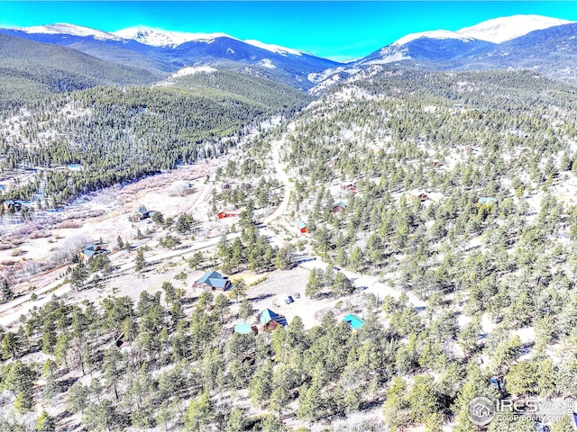 aerial view featuring a mountain view