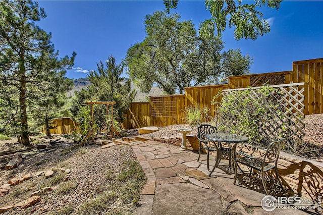 view of yard with a patio area