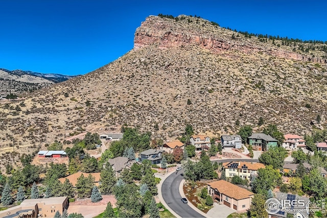 aerial view featuring a mountain view