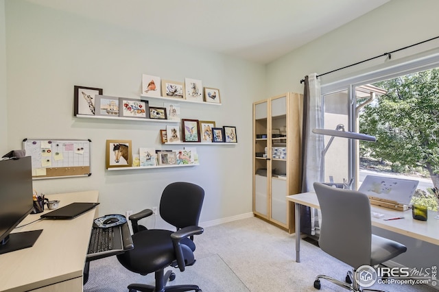 view of carpeted office
