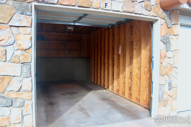 view of garage
