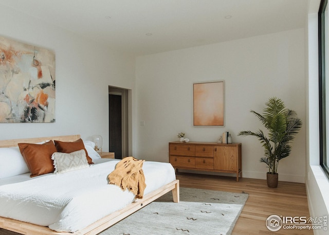 bedroom featuring wood-type flooring