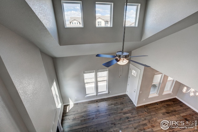 room details featuring hardwood / wood-style flooring and ceiling fan