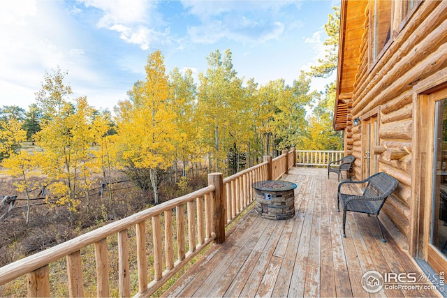 view of wooden deck