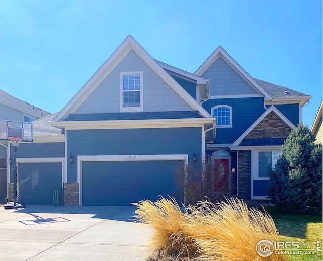 craftsman-style house with a garage