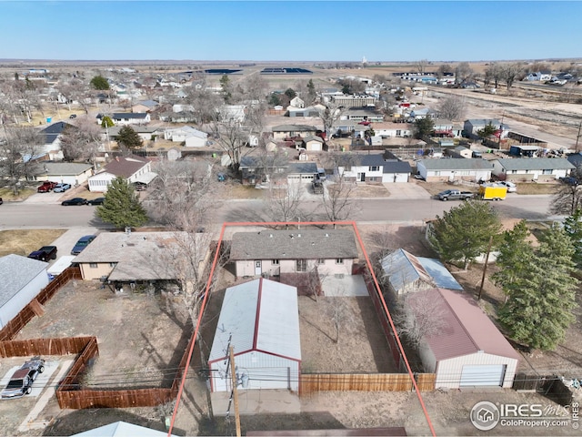 drone / aerial view featuring a residential view