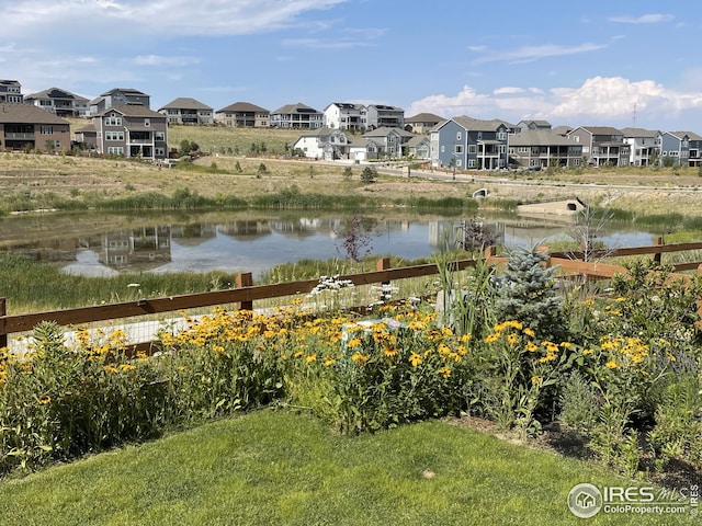 property view of water featuring a residential view