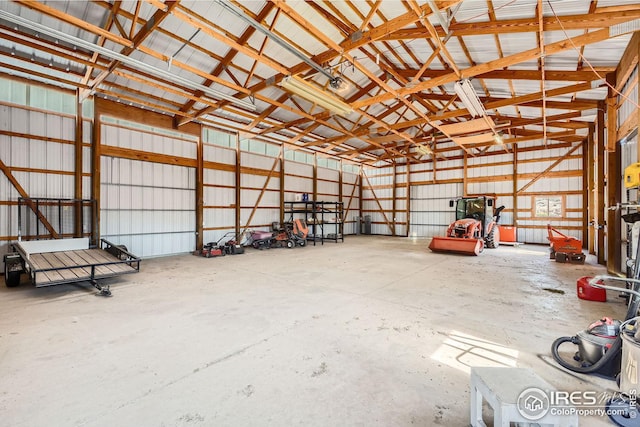 garage featuring metal wall