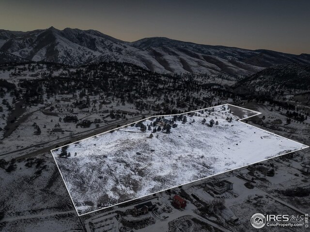8400 Middle Fork Rd, Boulder, CO 80302 - snowy aerial view featuring a mountain view