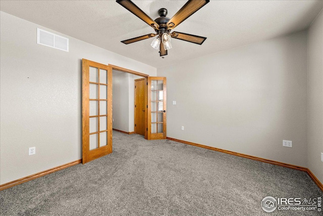 11837 County Road 39, Fort Lupton, CO 80621 - carpeted empty room featuring french doors and a ceiling fan