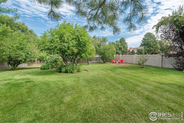 view of yard featuring a fenced backyard