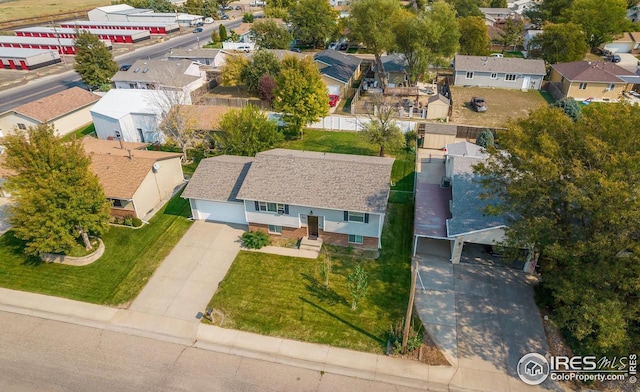 birds eye view of property featuring a residential view