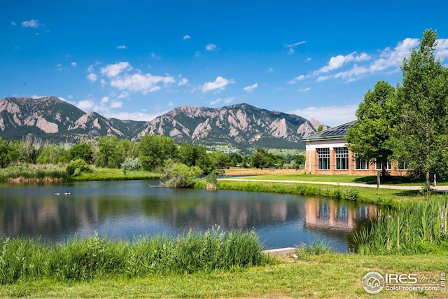 view of water feature with a mountain view