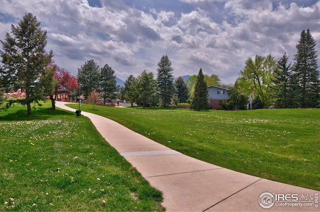 surrounding community featuring a yard