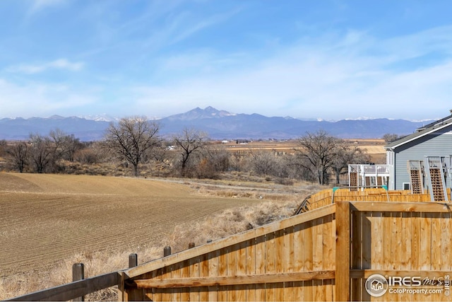 property view of mountains with a rural view