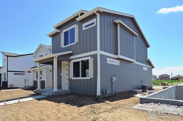 view of front of house with board and batten siding