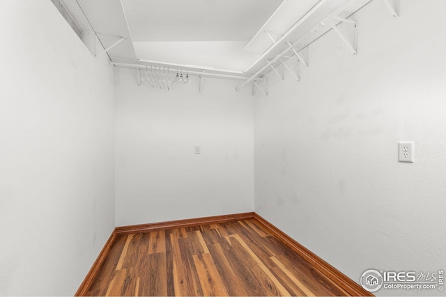 spacious closet featuring wood finished floors