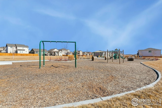 community playground with a residential view