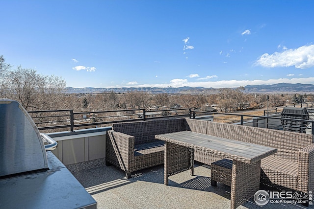 balcony with a mountain view
