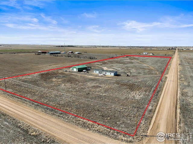 aerial view featuring a rural view