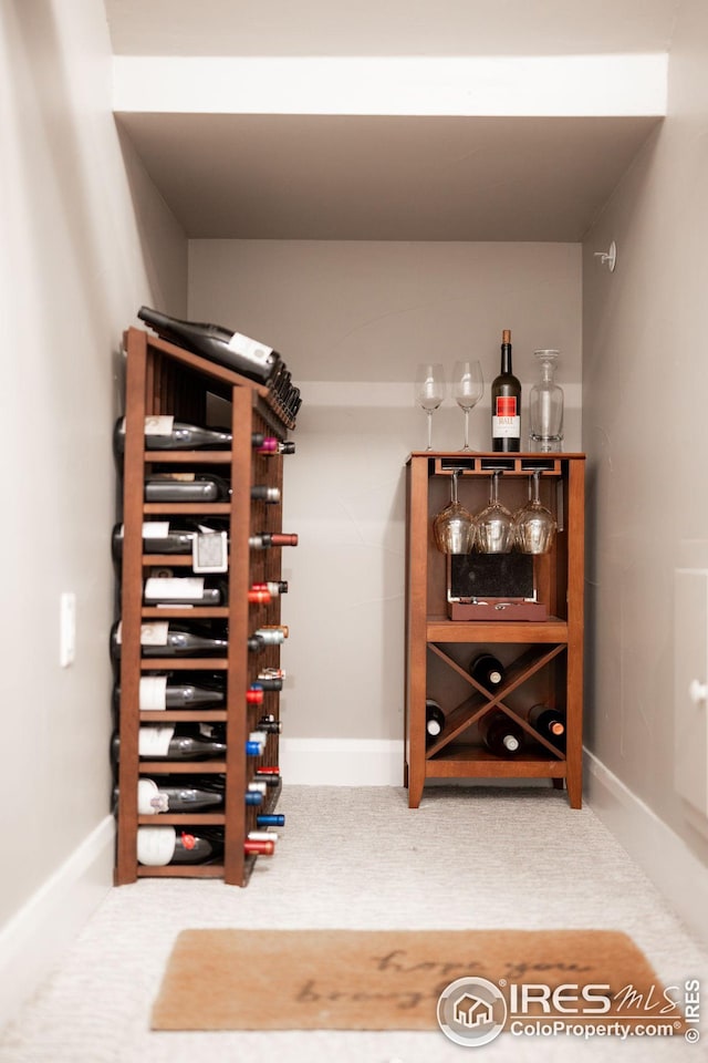 view of wine area