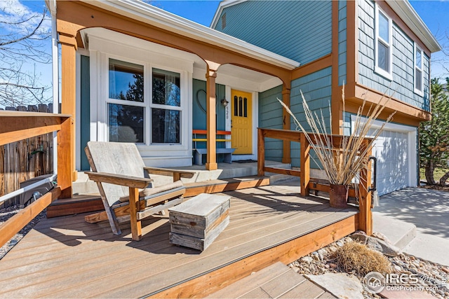 wooden deck with a porch