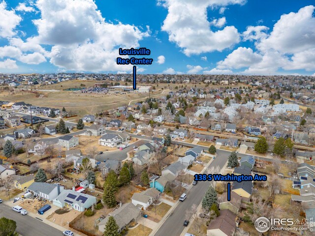 drone / aerial view featuring a residential view