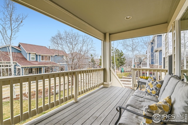 deck featuring a residential view