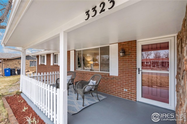 view of patio featuring covered porch