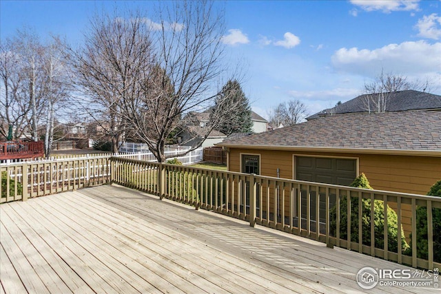 wooden terrace with fence