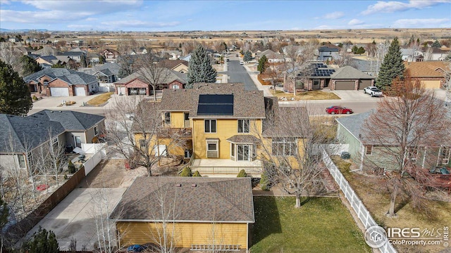 bird's eye view with a residential view