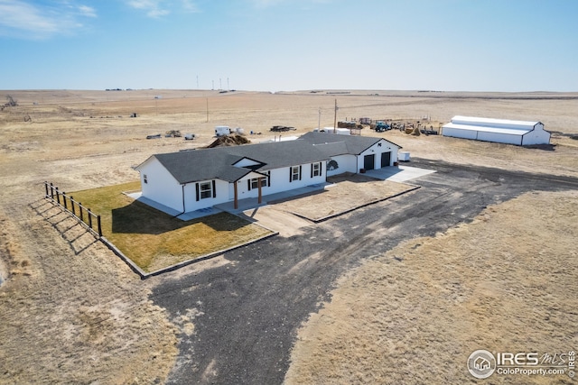 bird's eye view featuring a rural view