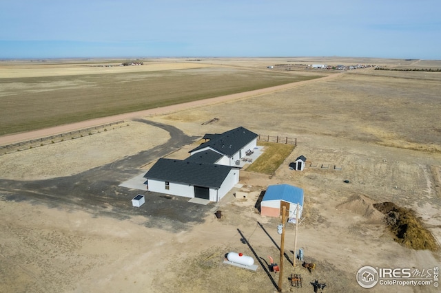 bird's eye view with a rural view