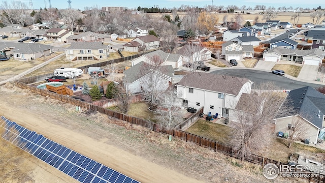 aerial view with a residential view