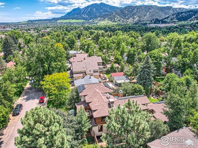aerial view with a mountain view