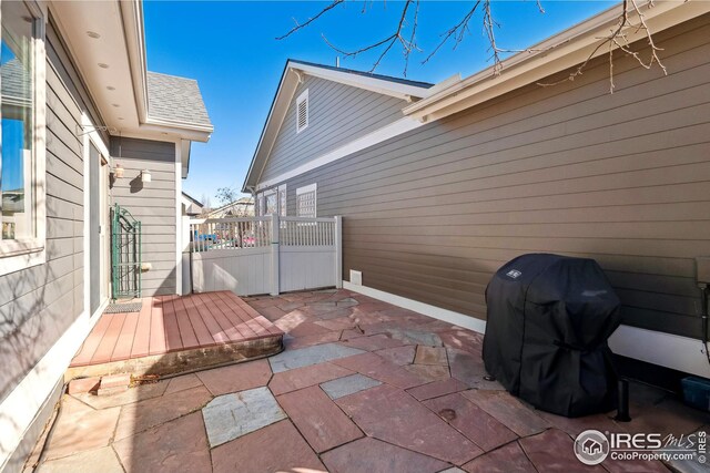 view of patio featuring area for grilling